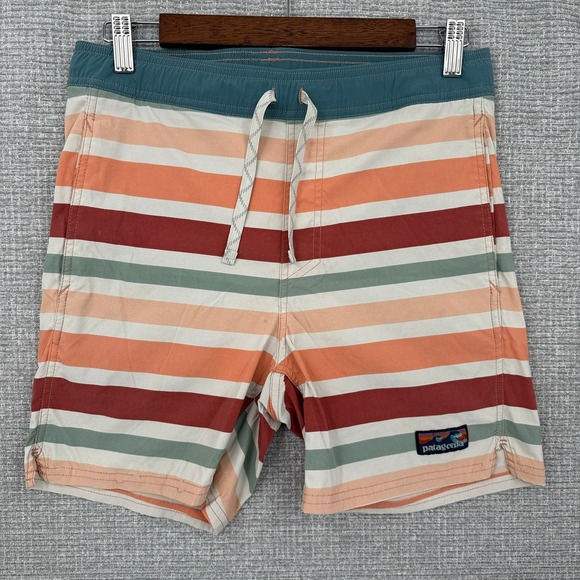 Patagonia Baggies Swim‎ Trunks Striped Recycled Nylon Shorts Men's Size S - Picture 1 of 10